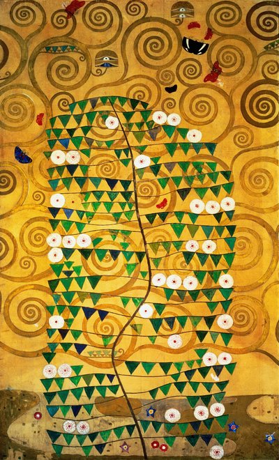 ストクレットフリーズ、詳細：生命の木、1905-1909 作： Gustav Klimt