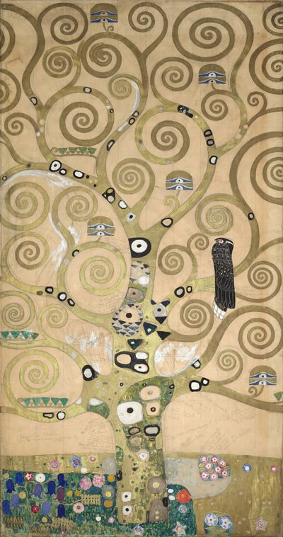 ストクレのフリーズ、詳細：生命の樹、1905-09年頃（テンペラ、厚紙） 作： Gustav Klimt