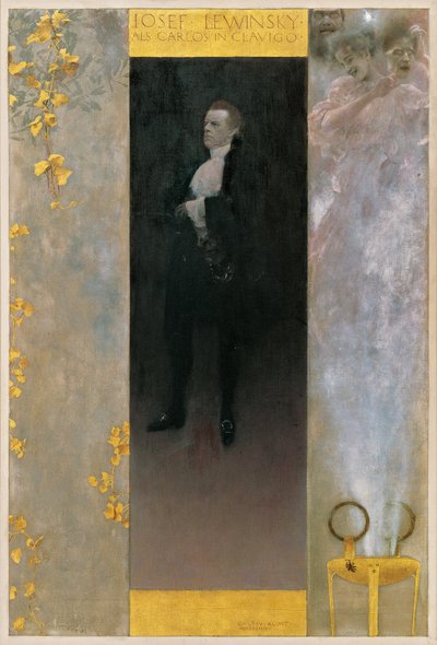 ゲーテのクラヴィーゴのカルロス役の俳優ヨーゼフ・ルウィンスキー 作： Gustav Klimt