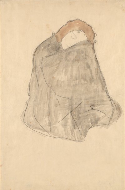 座っている女性、1908年から1909年 作： Gustav Klimt