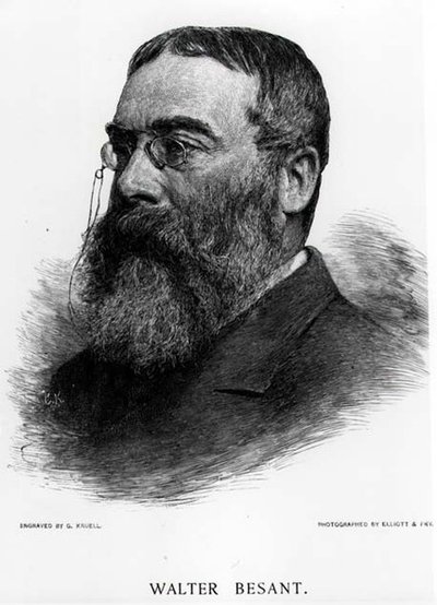 Elliot＆Fryの写真からGustav Kruell（1843-1907）によって彫刻されたWalter Besant卿（1836-1901） 作： Gustav Kruell
