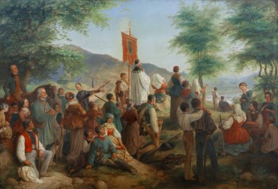 トリアの聖なる岩への巡礼 1844年 作： Gustav Lasinsky