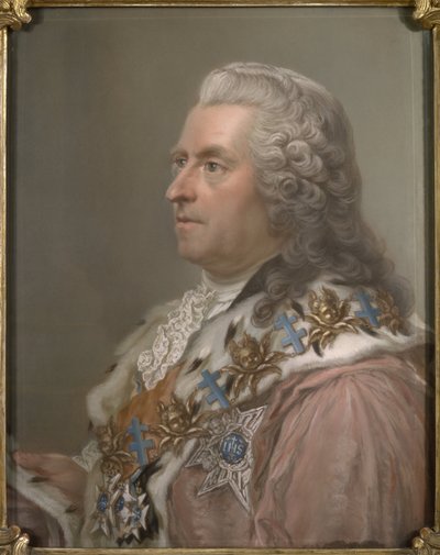 カール・グスタフ・テッシン伯爵（1695-1770）の肖像（Lundberg, Gustaf (1695-1786)作）。紙にパステル 作： Gustav Lundberg