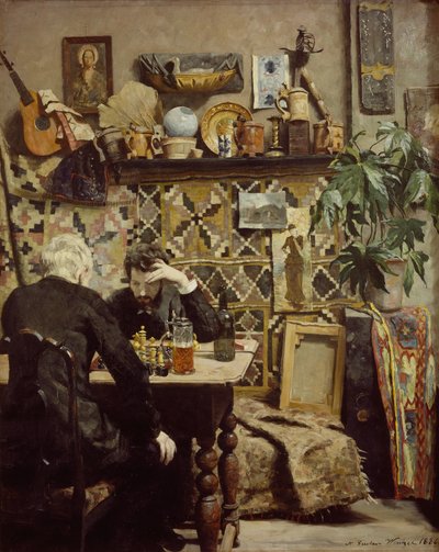 チェス選手 作： Gustav Wentzel