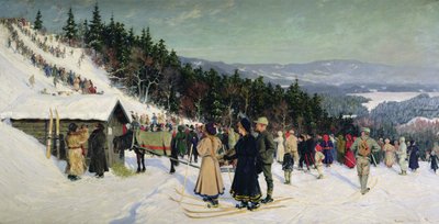 フィエルケンヒルでのスキー大会 作： Gustav Wentzel