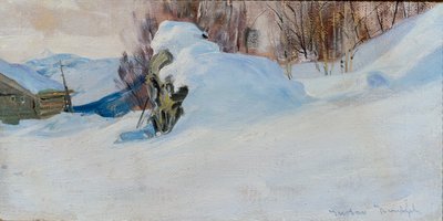 冬の風景（キャンバスに油彩） 作： Gustav Wentzel