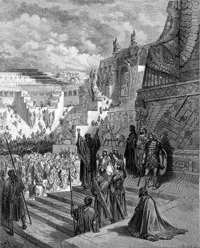 ユダヤ人に自由を与えるアルタクセルクセス、Ligny作、1868年頃(エングレーヴィング) 作： Gustave (after) Dore