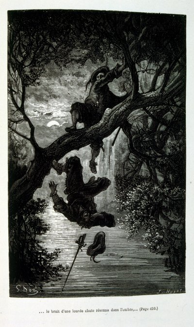 ピエール・テオフィル・ゴーティエ（1811-1872）による「Le Capitaine Fracasse」のギュスターヴ・ドレによるイラストフランス人、作家、詩人、画家、美術評論家。 ゴーティエはロマン主義の擁護者であり、ゴーティエの作品は分類が難しく、m の参考資料として残っています。 作： Gustave (after) Dore