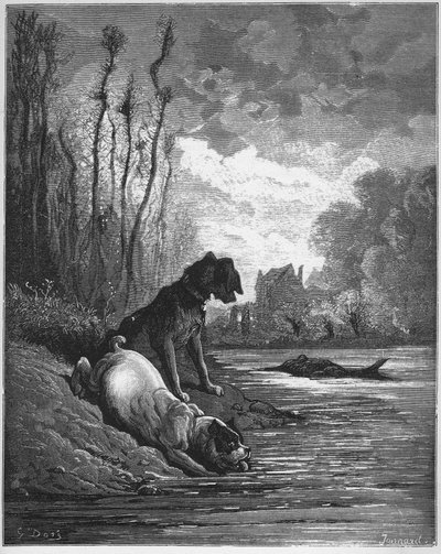 Jean de La Fontaine (Lafontaine) (1621-95)の『寓話』より『Les Deux Chiens et L