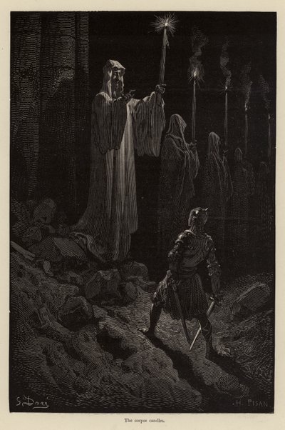 屍蝋燭（エングレーヴィング） 作： Gustave (after) Dore