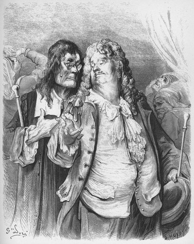 ジャン・ド・ラ・フォンテーヌ（ラフォンテーヌ）（1621-95）の「寓話」より「医者たち」 - グスタフ・ドーア（1832-83）の後のエングレービング - 個人蔵 作： Gustave (after) Dore