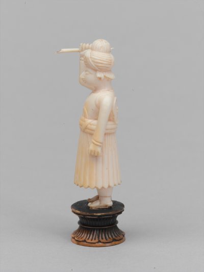 黒のポーン、チェスの駒、インド、1820年頃 作： Gustave Adolphe Chassevent Bacques