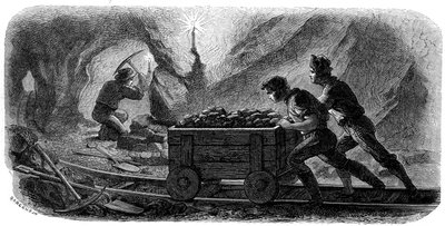 石英鉱業、カリフォルニア、1859年。 作： Gustave Adolphe Chassevent Bacques