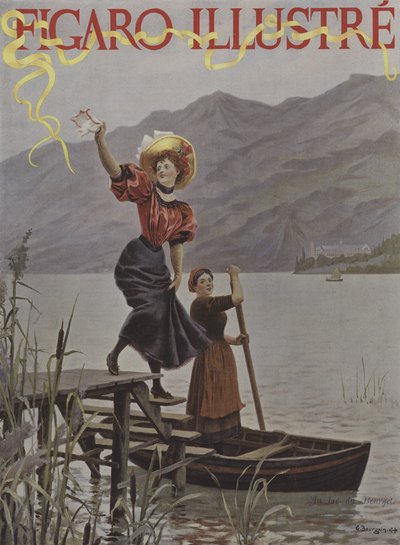 ラックドゥブルジェにて。ルフィガロイラストの表紙、1895年9月 作： Gustave Bourgain