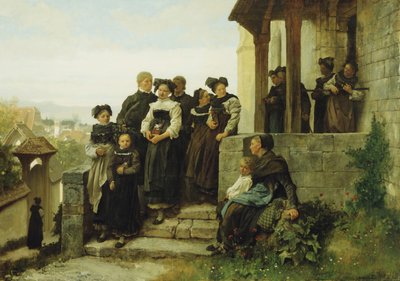 プロテスタント教会の奉仕の後、1872 作： Gustave Brion