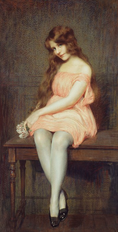 赤いドレスの少女 作： Gustave Brisgand