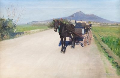 ナポリの道路、c。 1872年（キャンバスに油彩） 作： Gustave Caillebotte