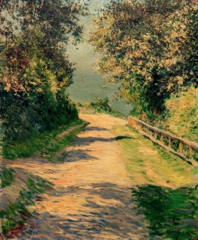 花の別荘、トルヴィルの路地 作： Gustave Caillebotte