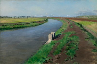 ナポリ近郊の運河のほとり 作： Gustave Caillebotte