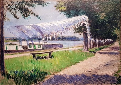 セーヌ河岸で洗濯物を干す 作： グスタフ・カイユボット