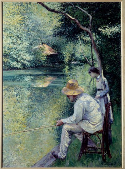 釣りには釣り糸がある。絵画：ギュスターヴ・カイユボット（1848-1894）の作品 作： Gustave Caillebotte