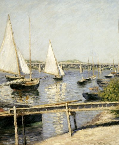 フランス語：Voiliers a Argenteuil アルジャントゥイユの帆船 作： Gustave Caillebotte