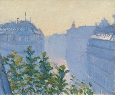 ドイツ語  ハレヴィ通り、バルコニーからの眺め ハレヴィ通り、バルコニーからの眺め 作： Gustave Caillebotte