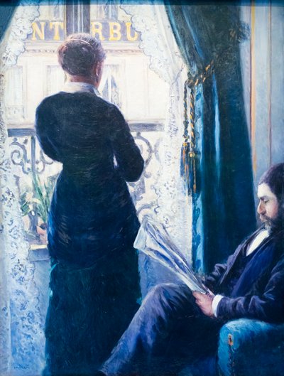インテリア、窓際の女性、c. 1880年（キャンバスに油彩） 作： Gustave Caillebotte