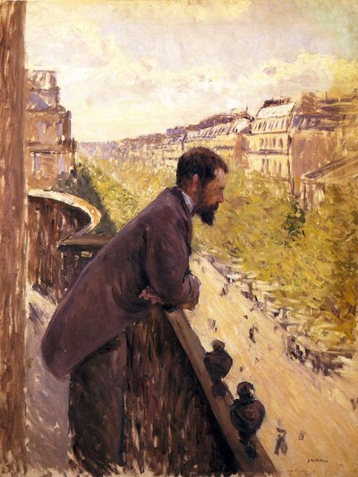 バルコニーの男 作： Gustave Caillebotte