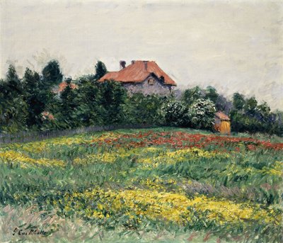 ノルマンディーの田舎。ノルマンディーの風景、1884 作： Gustave Caillebotte