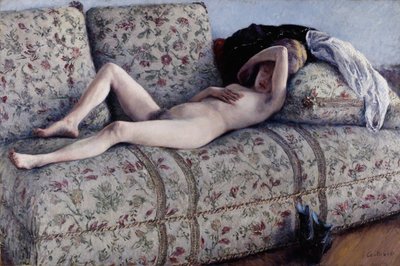 ソファの上のヌード 作： Gustave Caillebotte