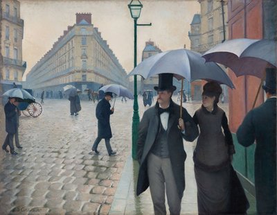 パリの街並み、雨の日 作： Gustave Caillebotte