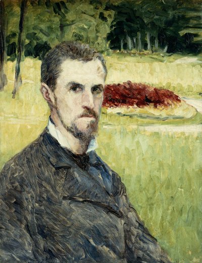 彼自身による芸術家の肖像;アーティスト自身の肖像、1875-1877 作： Gustave Caillebotte