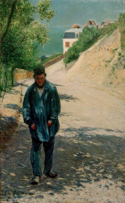 サンクレールとエトルタの間の路上にあるペールマグロワール 作： Gustave Caillebotte