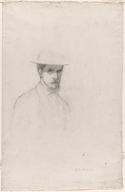 帽子をかぶった自画像 作： Gustave Caillebotte