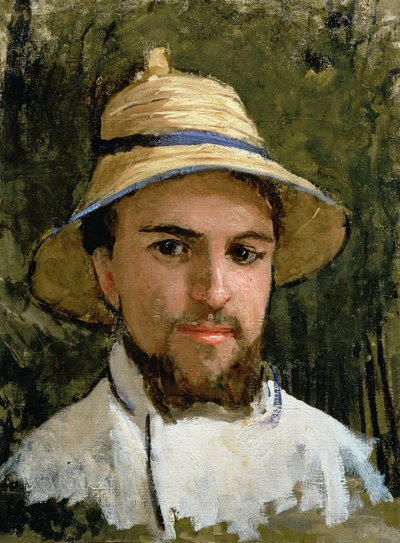 Pithヘルメット付き自画像 作： Gustave Caillebotte