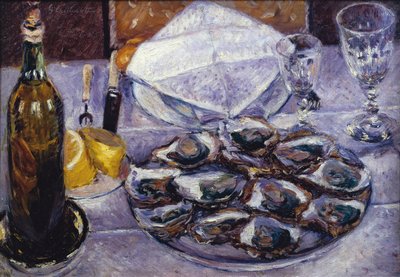 カキのある静物、1881 作： Gustave Caillebotte