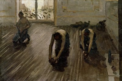 「寄木細工の平面」のための研究、1875 作： Gustave Caillebotte