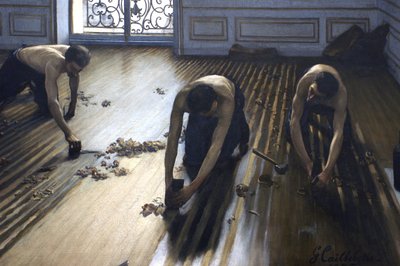 フロアスクレーパー - 絵画の一部。 作： Gustave Caillebotte