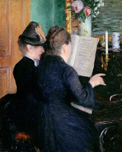 1881年の「ピアノ・レッスン」。 作： Gustave Caillebotte