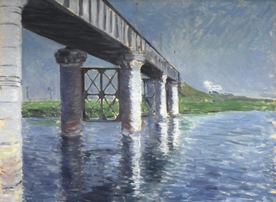 アルジャントゥイユのセーヌ川と鉄橋 作： Gustave Caillebotte