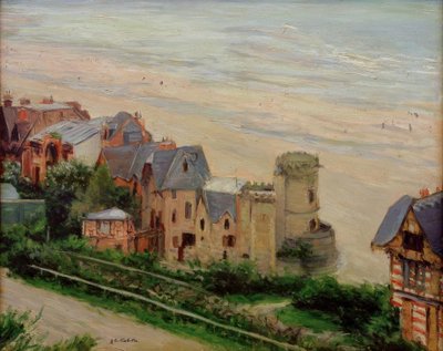 トルヴィル、ビーチ、ヴィラ 作： Gustave Caillebotte