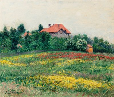 ル・プティ・ジェンヌヴィリエのワイルド・ガーデン 作： Gustave Caillebotte