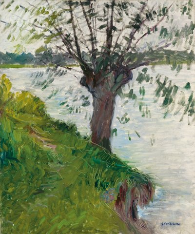 川沿いの柳。 Saule au bord de la riviere、c。 1891 作： Gustave Caillebotte