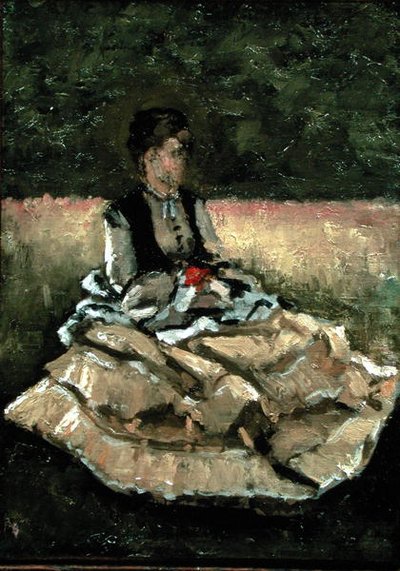 芝生に座る女」（油彩・キャンバス） 作： Gustave Caillebotte