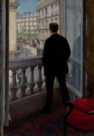 窓辺の青年 作： Gustave Caillebotte
