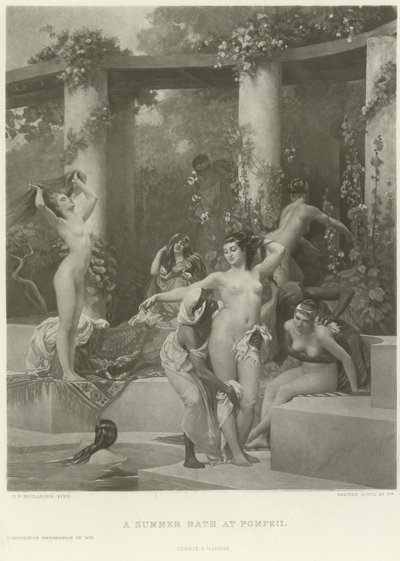 ポンペイの夏風呂（グラビア） 作： Gustave Clarence Rodolphe Boulanger