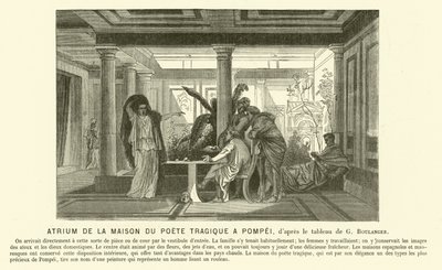 古代ローマ、ポンペイ「悲劇の詩人の家」のアトリウム（彫刻 作： Gustave Clarence Rodolphe Boulanger