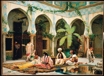 アルジェ、ダルクダウエジエルアミア宮殿の中庭 作： Gustave Clarence Rodolphe Boulanger
