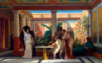 古代ローマの詩人の家での芝居のリハーサル」1855年 作： Gustave Clarence Rodolphe Boulanger